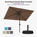 PURPLE LEAF Black Frame Outdoor Market Umbrellas Yard Tilting Patio Table Umbrella with Base