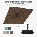PURPLE LEAF Black Frame Outdoor Market Umbrellas Yard Tilting Patio Table Umbrella with Base