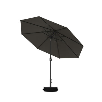 PURPLE LEAF Yard Tilting Patio Table Umbrella Black Frame Outdoor Market Umbrellas with Base 5' X 8' / Turquoise Blue