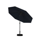 PURPLE LEAF Black Frame Outdoor Market Umbrellas Yard Tilting Patio Table Umbrella with Base