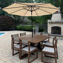 PURPLE LEAF Black Frame Outdoor Market Umbrellas Yard Tilting Patio Table Umbrella with Base