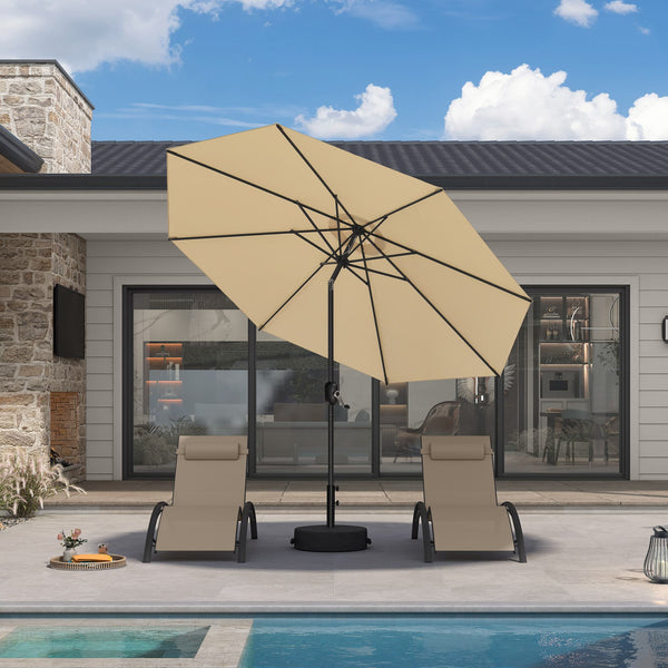 black patio umbrellas PURPLE LEAF Yard Tilting Table Umbrella Frame Outdoor Market with Base 10' Round / Taupe Rider Protection ardent reaper fishing pole Line Spooling (SUFIX/CORTLAND):65# / 1000Y / White this umbrella effortlessly enhances