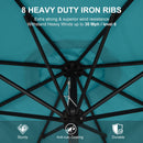 PURPLE LEAF Black Frame Outdoor Market Umbrellas Yard Tilting Patio Table Umbrella with Base