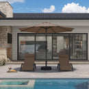PURPLE LEAF Black Frame Outdoor Market Umbrellas Yard Tilting Patio Table Umbrella with Base