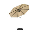 PURPLE LEAF Black Frame Outdoor Market Umbrellas Yard Tilting Patio Table Umbrella with Base