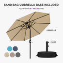 PURPLE LEAF Black Frame Outdoor Market Umbrellas Yard Tilting Patio Table Umbrella with Base