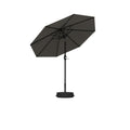 PURPLE LEAF Black Frame Outdoor Market Umbrellas Yard Tilting Patio Table Umbrella with Base