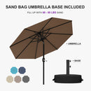 PURPLE LEAF Black Frame Outdoor Market Umbrellas Yard Tilting Patio Table Umbrella with Base