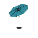 PURPLE LEAF Black Frame Outdoor Market Umbrellas Yard Tilting Patio Table Umbrella with Base