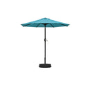 PURPLE LEAF Black Frame Outdoor Market Umbrellas Yard Tilting Patio Table Umbrella with Base