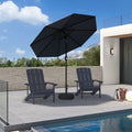 PURPLE LEAF Black Frame Outdoor Market Umbrellas Yard Tilting Patio Table Umbrella with Base-r75NB