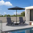 PURPLE LEAF Black Frame Outdoor Market Umbrellas Yard Tilting Patio Table Umbrella with Base