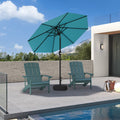 PURPLE LEAF Black Frame Outdoor Market Umbrellas Yard Tilting Patio Table Umbrella with Base-R75TB