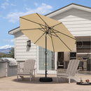 PURPLE LEAF Black Frame Outdoor Market Umbrellas Yard Tilting Patio Table Umbrella with Base