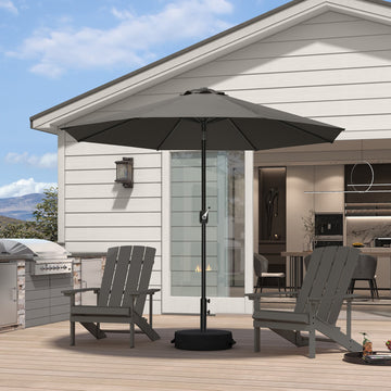 PURPLE LEAF Yard Tilting Patio Table Umbrella Black Frame Outdoor Market Umbrellas with Base