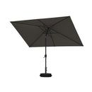 PURPLE LEAF Black Frame Outdoor Market Umbrellas Yard Tilting Patio Table Umbrella with Base