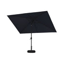 PURPLE LEAF Black Frame Outdoor Market Umbrellas Yard Tilting Patio Table Umbrella with Base