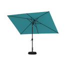 PURPLE LEAF Black Frame Outdoor Market Umbrellas Yard Tilting Patio Table Umbrella with Base