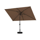 PURPLE LEAF Black Frame Outdoor Market Umbrellas Yard Tilting Patio Table Umbrella with Base