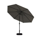 PURPLE LEAF Black Frame Outdoor Market Umbrellas Yard Tilting Patio Table Umbrella with Base