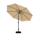 PURPLE LEAF Black Frame Outdoor Market Umbrellas Yard Tilting Patio Table Umbrella with Base
