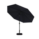 PURPLE LEAF Black Frame Outdoor Market Umbrellas Yard Tilting Patio Table Umbrella with Base