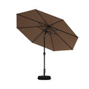 PURPLE LEAF Black Frame Outdoor Market Umbrellas Yard Tilting Patio Table Umbrella with Base