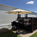 PURPLE LEAF Black Frame Outdoor Market Umbrellas Yard Tilting Patio Table Umbrella with Base