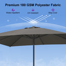 PURPLE LEAF Black Frame Outdoor Market Umbrellas Yard Tilting Patio Table Umbrella with Base