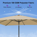 PURPLE LEAF Black Frame Outdoor Market Umbrellas Yard Tilting Patio Table Umbrella with Base