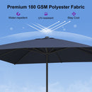 PURPLE LEAF Black Frame Outdoor Market Umbrellas Yard Tilting Patio Table Umbrella with Base