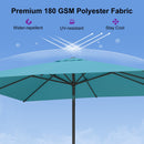 PURPLE LEAF Black Frame Outdoor Market Umbrellas Yard Tilting Patio Table Umbrella with Base