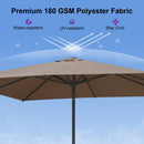 PURPLE LEAF Black Frame Outdoor Market Umbrellas Yard Tilting Patio Table Umbrella with Base