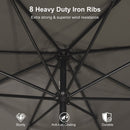 PURPLE LEAF Black Frame Outdoor Market Umbrellas Yard Tilting Patio Table Umbrella with Base