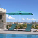 PURPLE LEAF Black Frame Outdoor Market Umbrellas Yard Tilting Patio Table Umbrella with Base