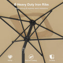 PURPLE LEAF Black Frame Outdoor Market Umbrellas Yard Tilting Patio Table Umbrella with Base