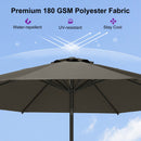 PURPLE LEAF Black Frame Outdoor Market Umbrellas Yard Tilting Patio Table Umbrella with Base