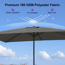 PURPLE LEAF Black Frame Outdoor Market Umbrellas Yard Tilting Patio Table Umbrella with Base