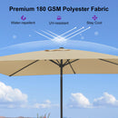 PURPLE LEAF Black Frame Outdoor Market Umbrellas Yard Tilting Patio Table Umbrella with Base