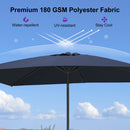 PURPLE LEAF Black Frame Outdoor Market Umbrellas Yard Tilting Patio Table Umbrella with Base