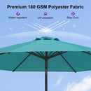 PURPLE LEAF Black Frame Outdoor Market Umbrellas Yard Tilting Patio Table Umbrella with Base