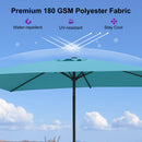 PURPLE LEAF Black Frame Outdoor Market Umbrellas Yard Tilting Patio Table Umbrella with Base