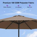 PURPLE LEAF Black Frame Outdoor Market Umbrellas Yard Tilting Patio Table Umbrella with Base