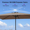 PURPLE LEAF Black Frame Outdoor Market Umbrellas Yard Tilting Patio Table Umbrella with Base