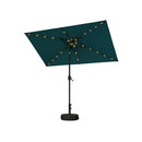 PURPLE LEAF Black Frame Tilting Market Umbrella with Lights Table Umbrella with Base Outside Patio