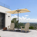 PURPLE LEAF Black Frame Tilting Market Umbrella with Lights Table Umbrella with Base Outside Patio