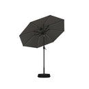 PURPLE LEAF Black Frame Tilting Market Umbrella with Lights Table Umbrella with Base Outside Patio