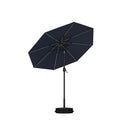 PURPLE LEAF Black Frame Tilting Market Umbrella with Lights Table Umbrella with Base Outside Patio