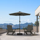 PURPLE LEAF Black Frame Tilting Market Umbrella with Lights Table Umbrella with Base Outside Patio
