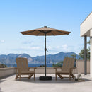 PURPLE LEAF Black Frame Tilting Market Umbrella with Lights Table Umbrella with Base Outside Patio